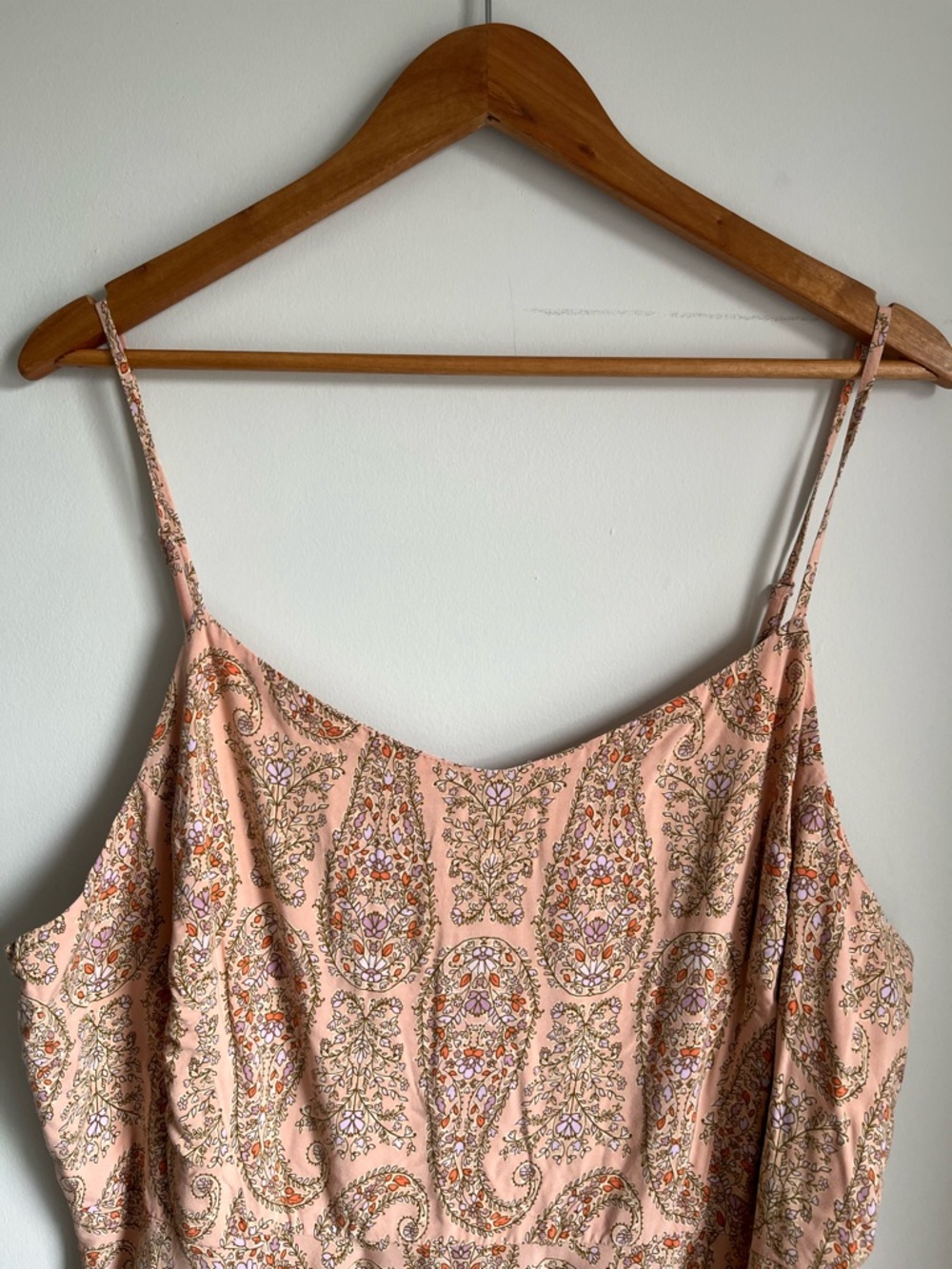 Old Navy Plus Size XXL Midi Dress Pink Paisley Boho Smocked Back Summer - Picture 4 of 8